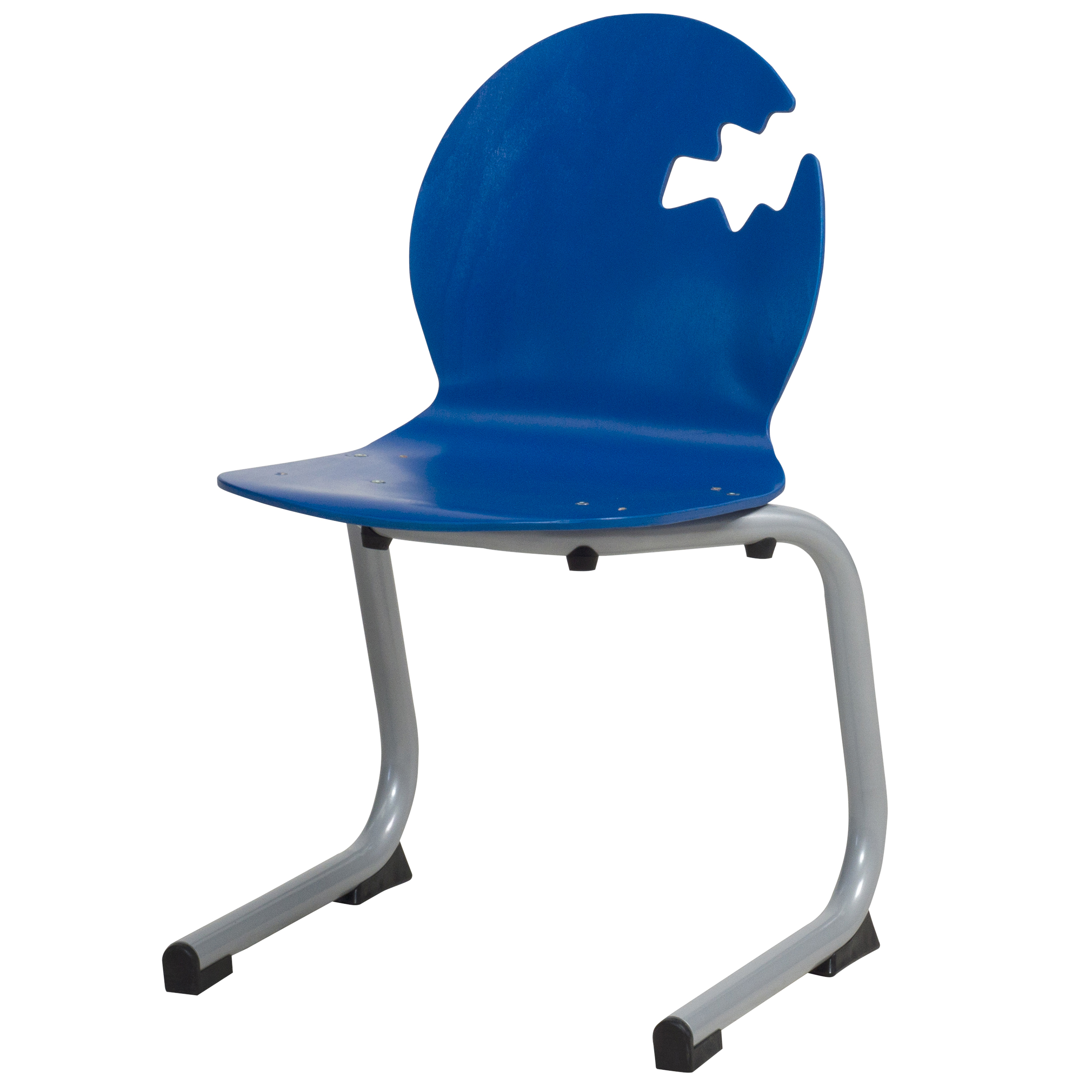 6466 - Chaise OULALA Grrr_appui sur table_tube aluminium Ø30 mm_bleue